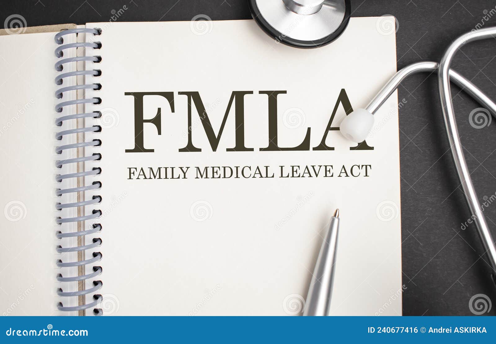 Page With Fmla Family Medical Leave Act On The Table With Stethoscope