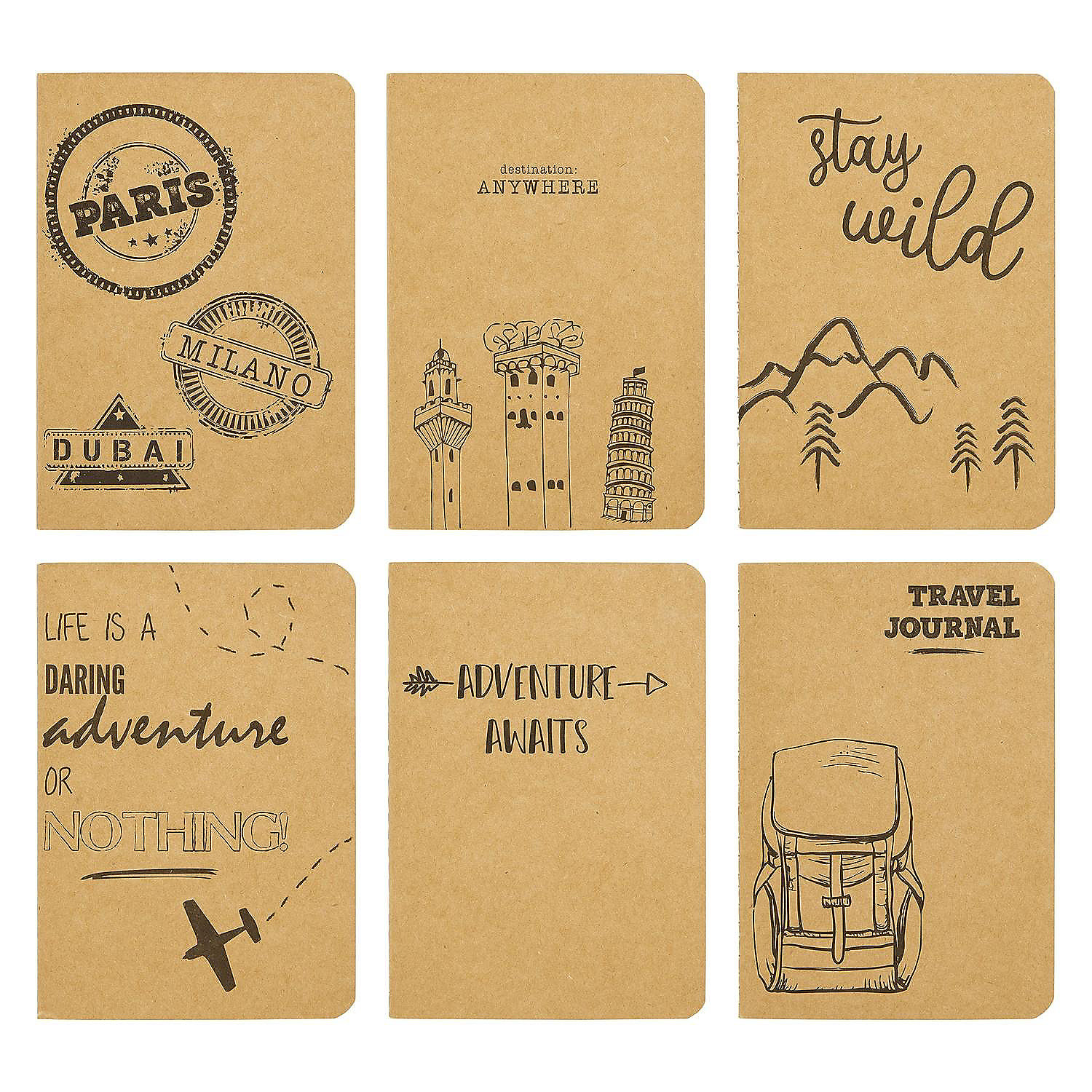 Paper Junkie 12 Pack A6 Kraft Notebooks Kids Travel Journal 80 Lined