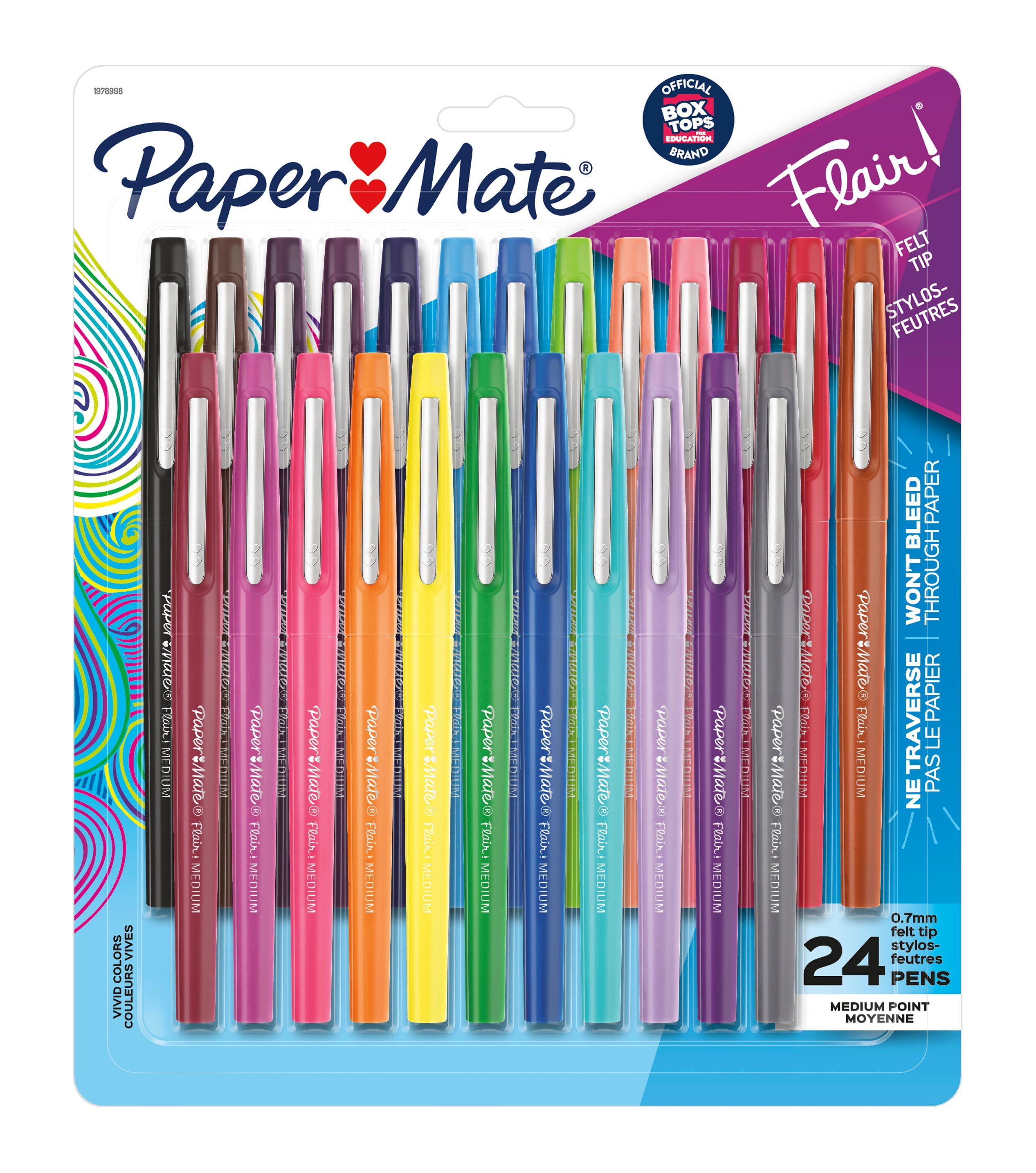 Paper Mate Flair Felt Tip Pens Medium Point Assorted Colors Set Of