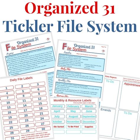 Paperwork Amp Task Organization Organized 31 Tickler File System Organized 31