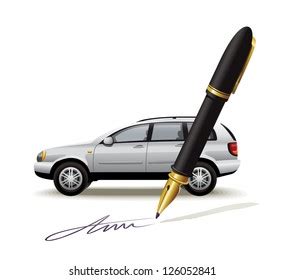 Paperwork Car Illustration Processing Transaction Vehicle Stock Vector