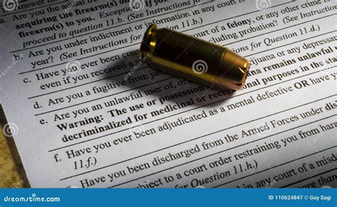 Paperwork For A Gun Sale Stock Image Image Of Cartridge 110624847