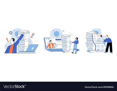 Paperwork The Deadline For Task Is Approaching Vector Image