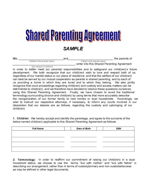 Parenting Plan Child Custody Planner Custody Agreement Template Single Parent Organizer Co