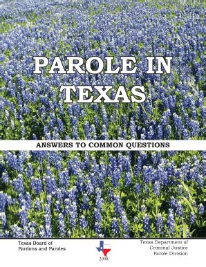 Parole In Texas Answers To Common Questions Fill Online Printable