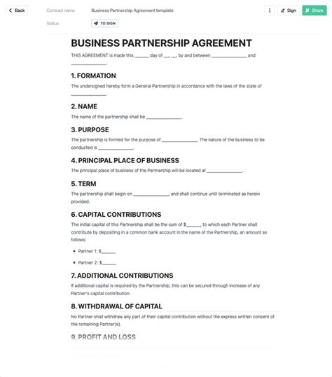 Partnership Agreement Template For Your Business