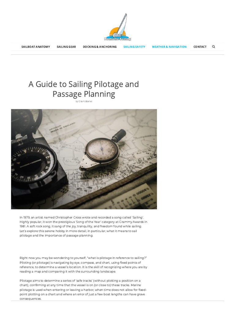 Passage Planning And Pilotage Planning Guidance Tuition And Examples