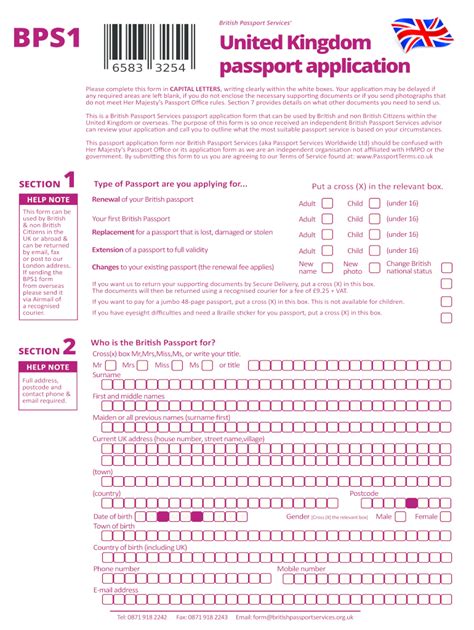 Passport Application Form Uk Fill Online Printable Fillable Blank