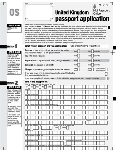 Passport Application Form Uk Fill Out Amp Sign Online Dochub