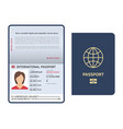 Passport Document Id International Paper Vector Image