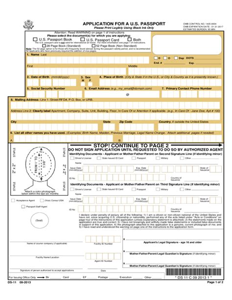 Passport Forms Printable Printable Forms Free Online