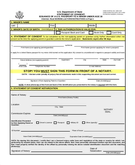 Passport Renewal Form Minor Passportapplicationform Net