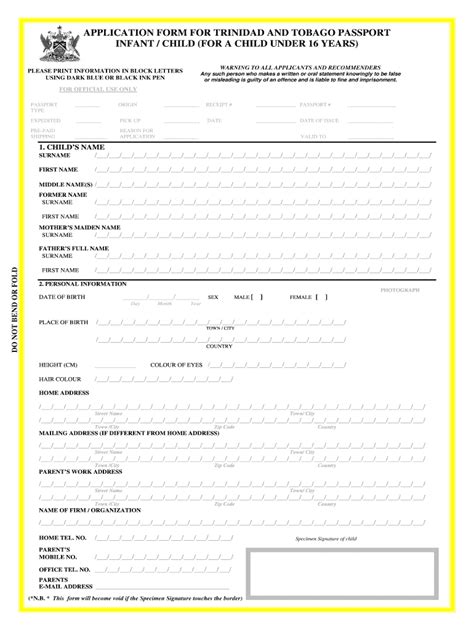 Passport Renewal Form Trinidad Printable Form 2024