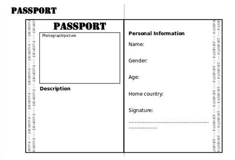 Passport Template 19 Free Word Pdf Psd Illustrator Format