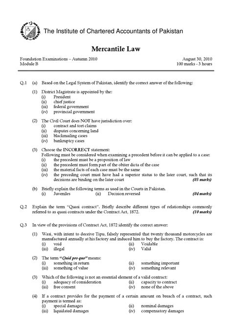 Past Paper For Chartered Accountant Docsity