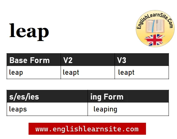 Past Tense Of Leap Past Participle Of Leap V1 V2 V3 V4 V5 Form Of