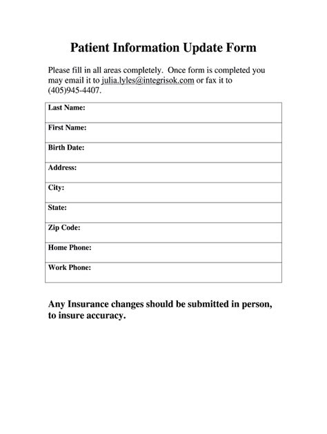 Patient Information Update Form Fill Online Printable Fillable Blank Pdffiller