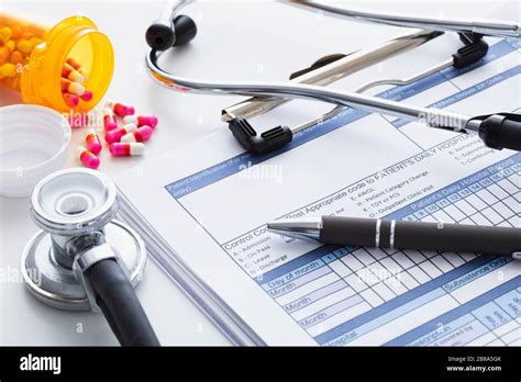 Patient Medical Paperwork With Medical Supplies Stock Photo Alamy