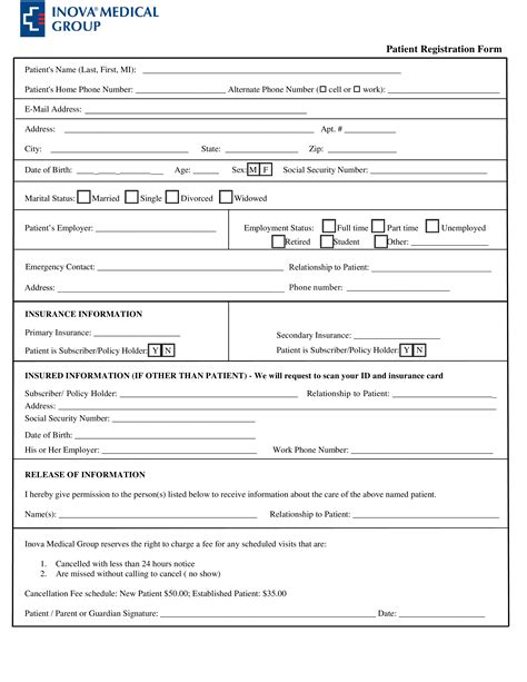 Patient Registration Form Templates At Allbusinesstemplates Com