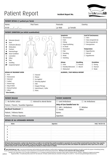 Patient Report Form Template Download Best Template Ideas