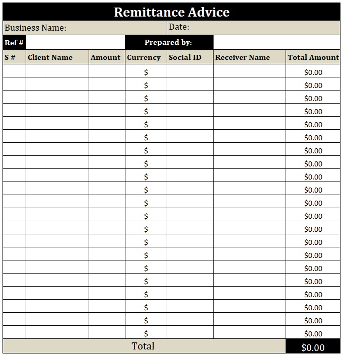 Payroll Remittance Form 2 Free Templates In Pdf Word Excel Download