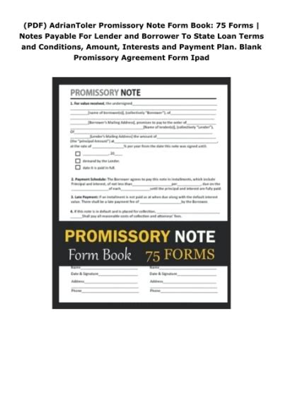 Pdf Adriantoler Promissory Note Form Book 75 Forms Notes Payable