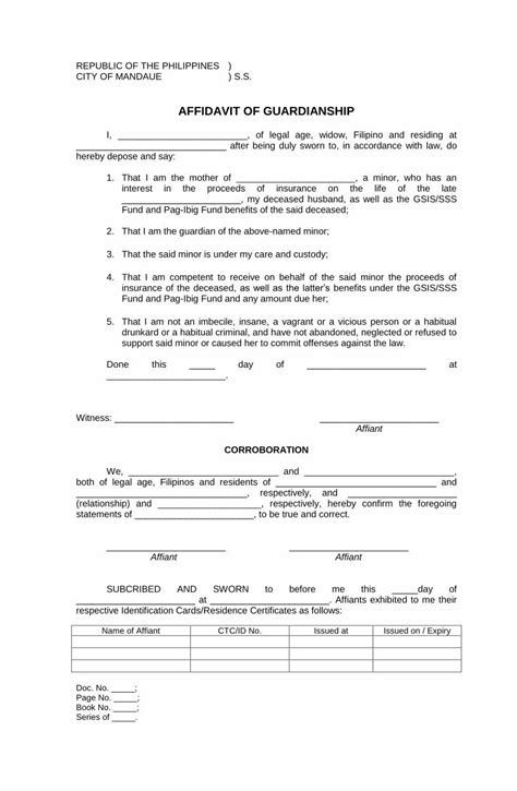 Pdf Affidavit Of Guardianship Dokumen Tips