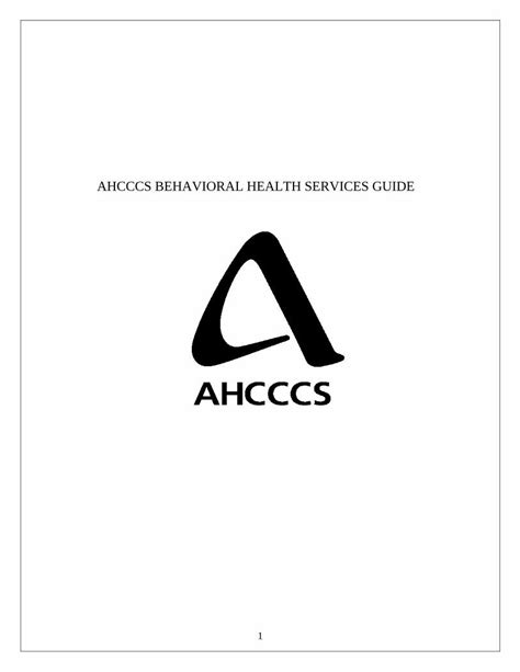 Pdf Ahcccs Behavioral Health Services Guide Pdf Fileahcccs