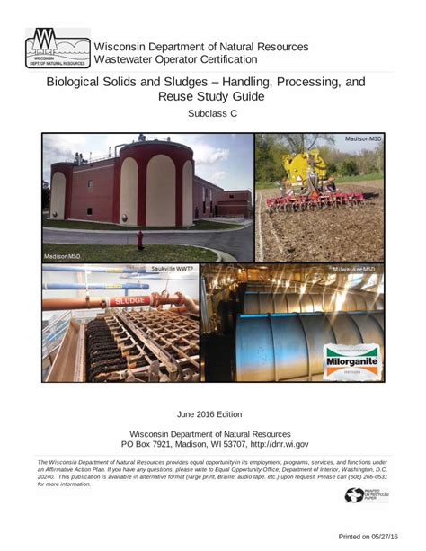 Pdf Biological Solids And Sludges Handling Processing Dnr Wi