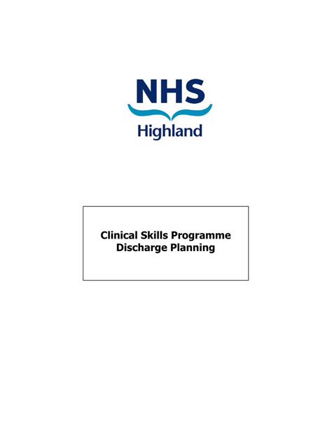 Pdf Clinical Skills Programme Discharge Planning Dokumen Tips