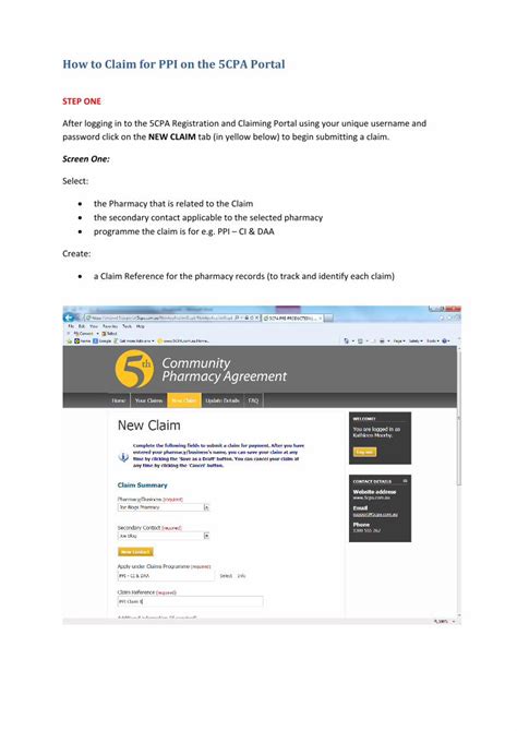 Pdf How To Claim For Ppi On The 5Cpa Portal6cpa Com Au Uploads