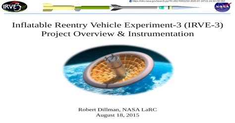 Pdf Inflatable Reentry Vehicle Experiment 3 Irve 3 Project