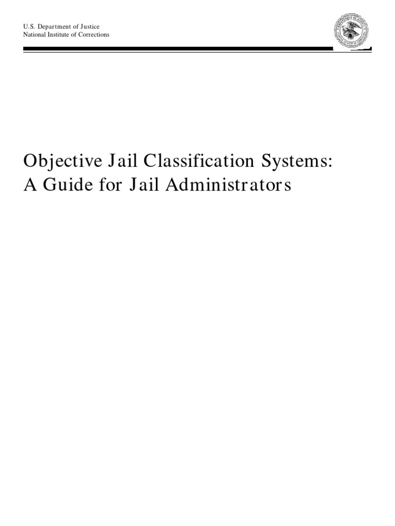 Pdf Jail Classification And Disciplinejail Classification And