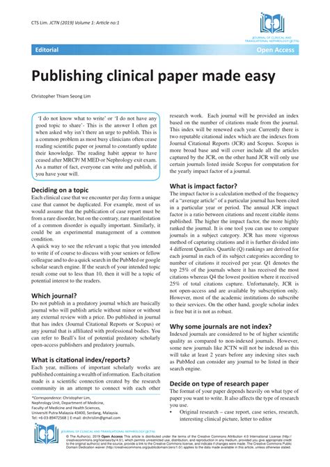 Pdf Publishing Clinical Paper Made Easy