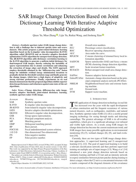 Pdf Sar Image Change Detection Based On Joint Dictionary Learning