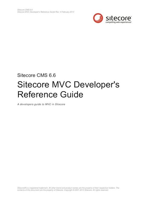 Pdf Sitecore Mvc Developer Guide A4 Dokumen Tips