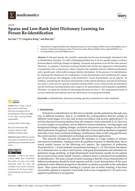 Pdf Sparse And Low Rank Joint Dictionary Learning For Person Re