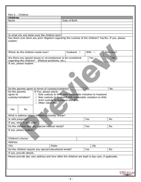 Pennsylvania Divorce Worksheet And Law Summary For Contested Or