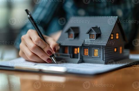 Person Signing House Contract With Pen Home Loan Paperwork Concept