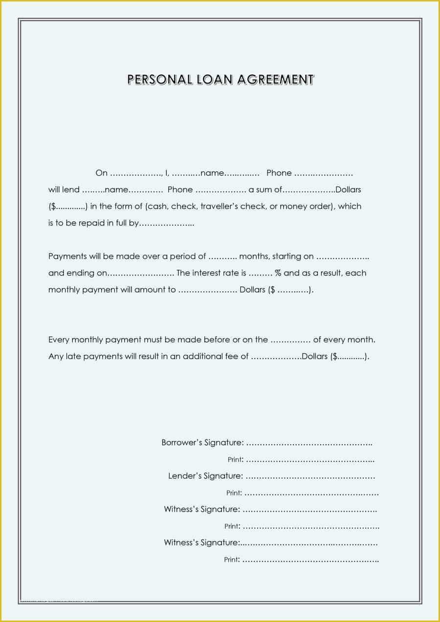 Personal Loan Agreement Get A Free Template Sample Lawdistrict