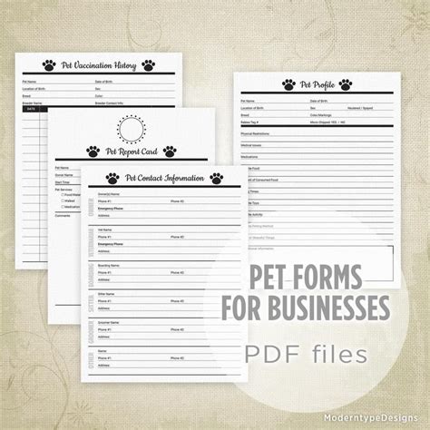 Pet Forms Printable Kit For Businesses