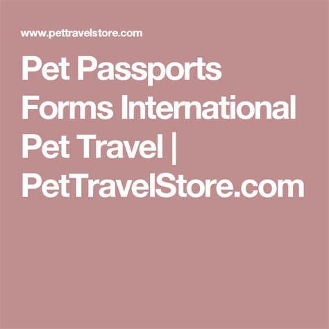 Pet Passports Forms International Pet Travel Pettravelstore Com Pet