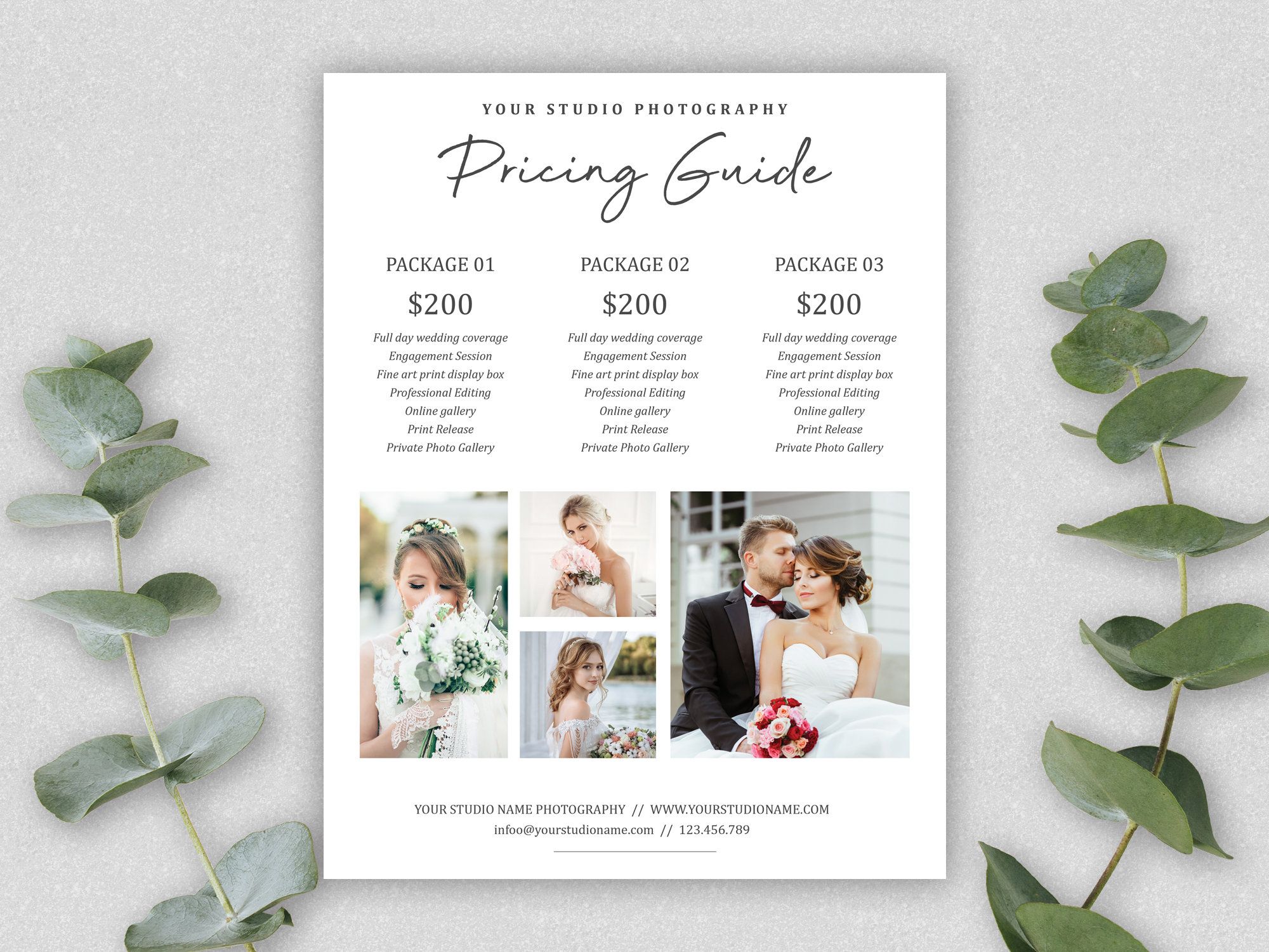 Photography Price List Pricing List For By Photographtemplates