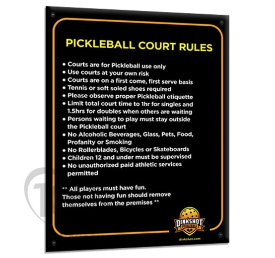 Pickleball Court Rules Sign