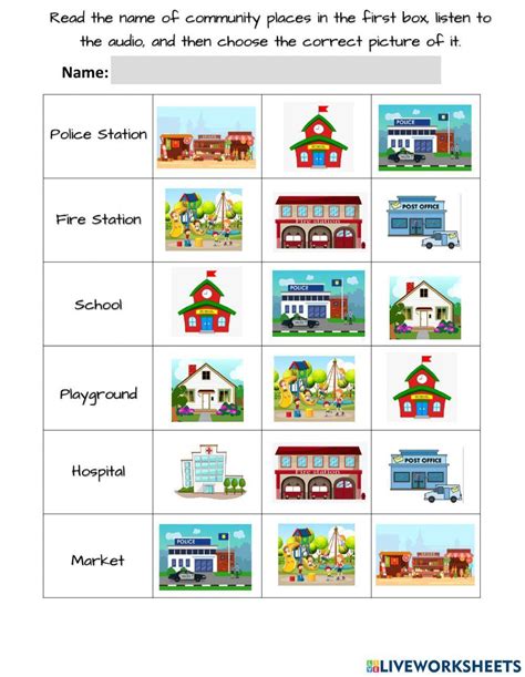 Places In The Community Worksheets