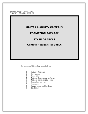 Plano Texas Limited Liability Company Llc Formation Package Company