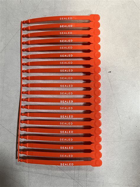 Plastic Truck Seal 5 No Break Hs Orange Plastic Security Seals