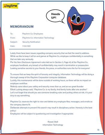 Playtime Co Memorandum Poppy Playtime Wiki Fandom