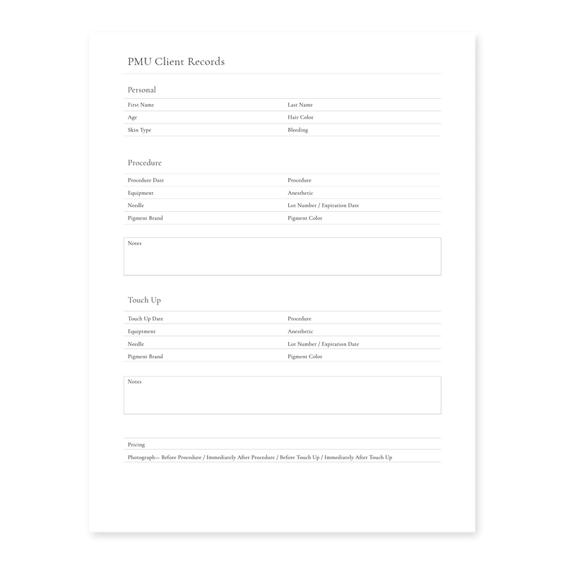 Pmu Client Paperwork Packet