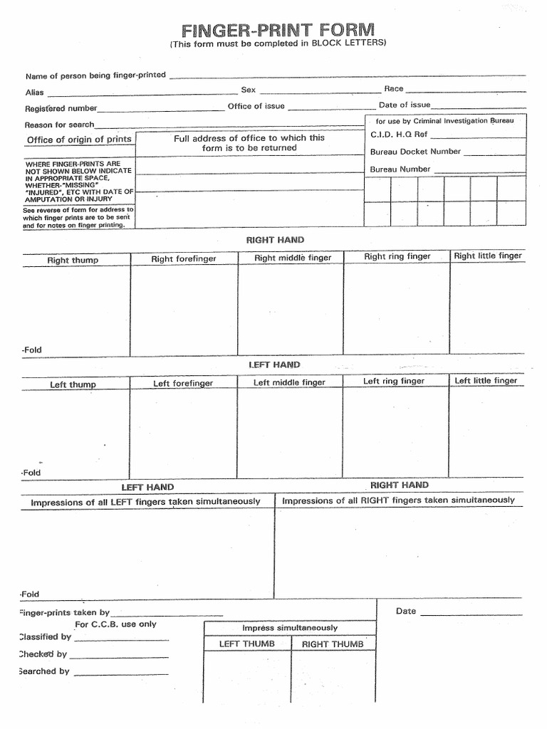 Police Clearance Fingerprint Form Saps91a February2017 Police